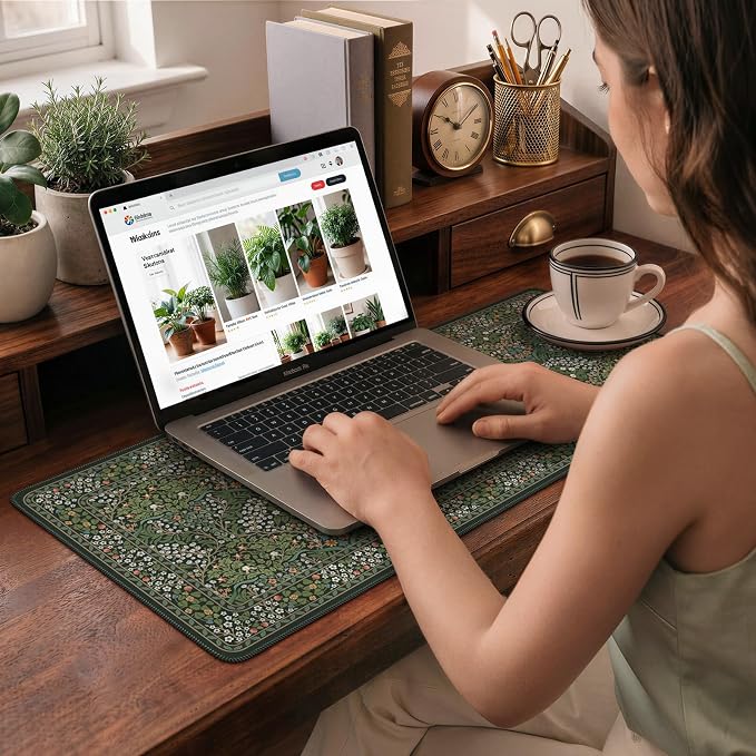 iCasso Aesthetic Floral Desk Mat, L Mouse Pads, Anti-Slip Mousepad - Image 9