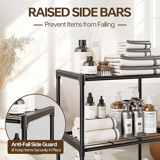 5-Tier Storage Shelves with Plastic Connectors – Metal Shelf Organizer - Image 4