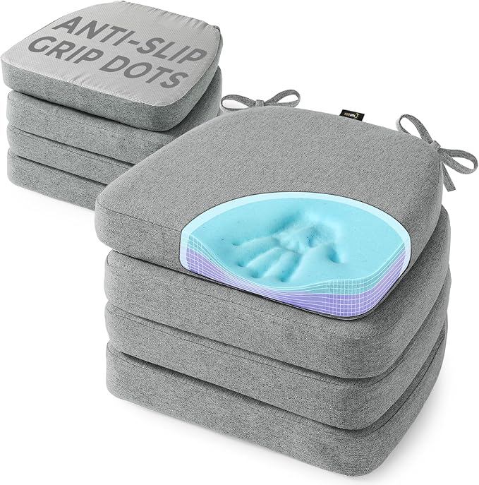 SUNROX Cooling Gel Memory Foam Chair Cushions, 2.6" Thick U-Shaped Dual-Layer by SUNROX