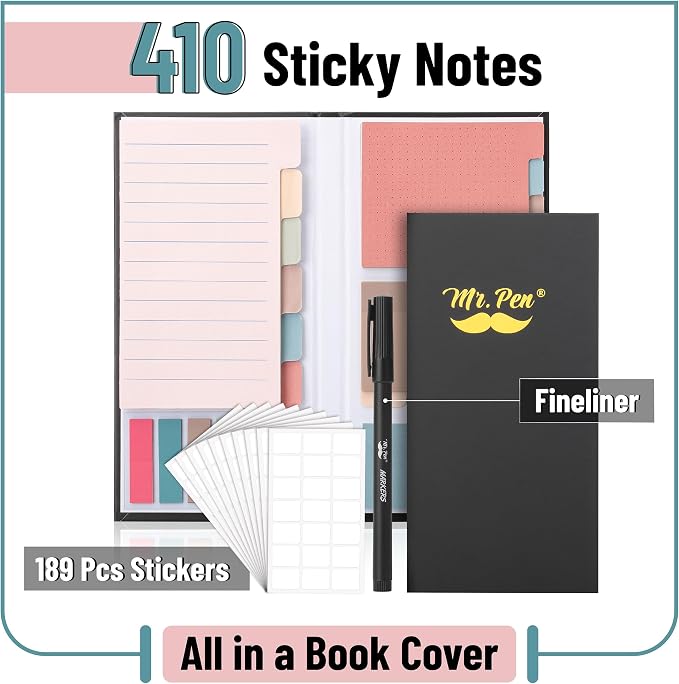 Mr. Pen- Sticky Notes Set, 410 Pack, Ruled | Dotted & Blank Notes - Image 2