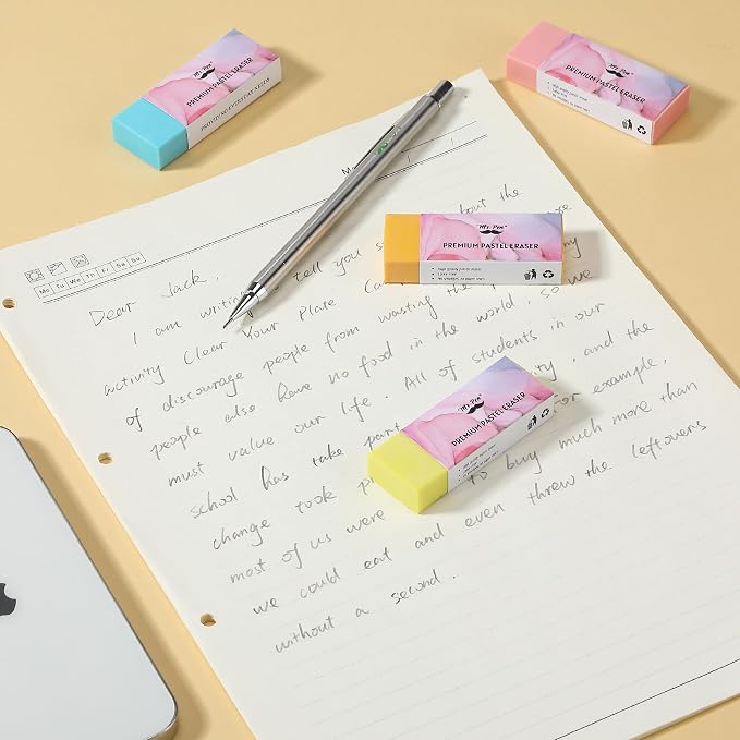 Mr. Pen- Pencil Eraser, 10 Pack | Large Latex Free Vinyl Block Erasers - Image 6