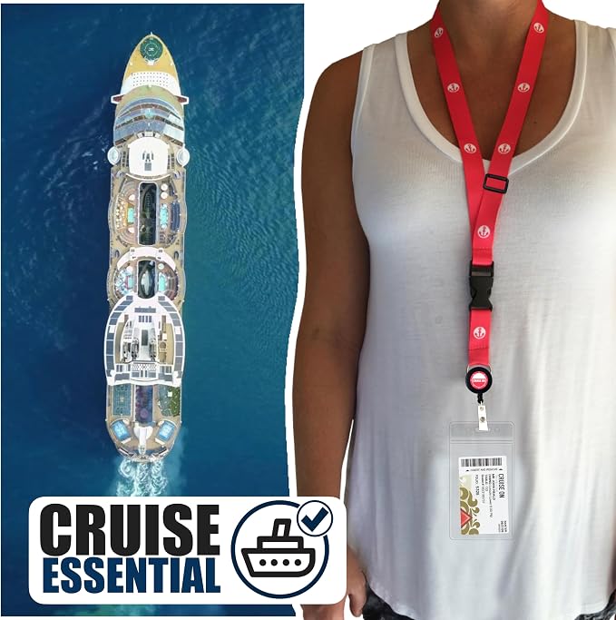 Cruise On Cruise Lanyard for Ship Cards – 2-Pack Retractable Badge & Waterproof - Image 2
