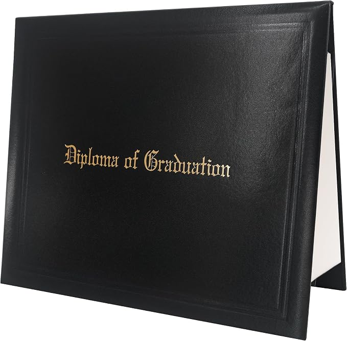 GraduationMall 11"x14" Imprinted Padded Diploma Cover Certificate Holder Black by GraduationMall%C2%AE