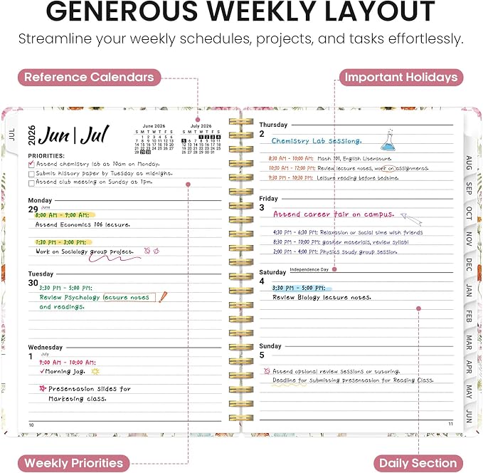 Planner 2026-2027, Academic Year Monthly and Weekly Calendar Planner, Jul 2026 - Image 3