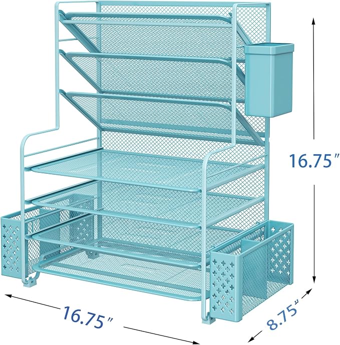 Simple Trending 7 Tier Desk File Organizer, Letter Tray Paper Organizer - Image 3