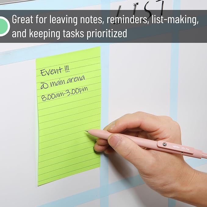 Mr. Pen- Lined Sticky Notes, 6 Pads, 60 Sheets/Pad, Vibrant Color | Sticky Notes - Image 5