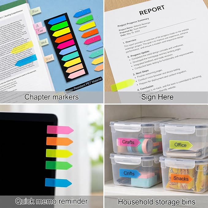 Ericter Arrow Sticky Tabs 1200 Pieces, Pastel Page Flags Tabs - Image 7