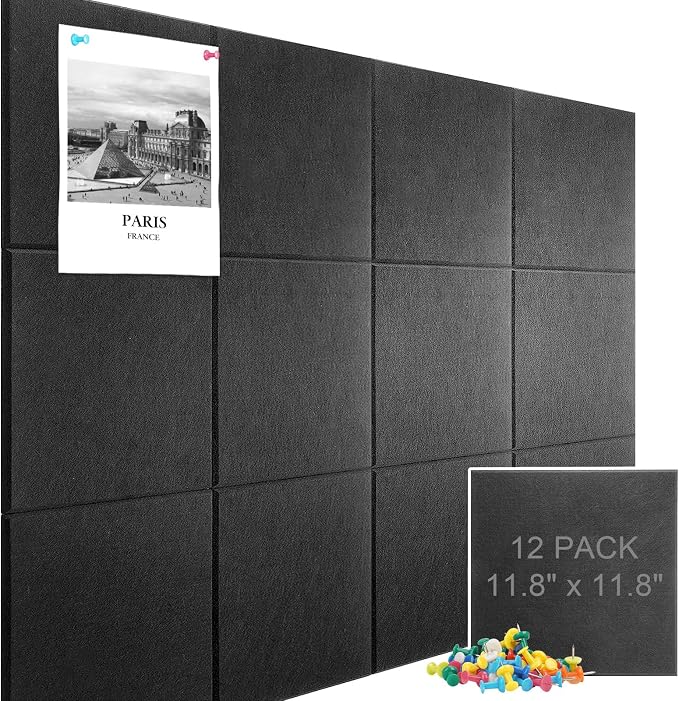 Large Cork Board Alternative 48" X 36" Black Bulletin Board by Hrrtyueg