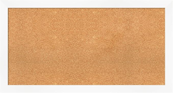 Amanti Art Natural Cork Board for Wall, 23x43 Vision Board with White Frame, Large Corkboard Office Decor for Home Organization, Modern Corkboard Pinboard to Display Items for Home Organization in-DeskLoop Office