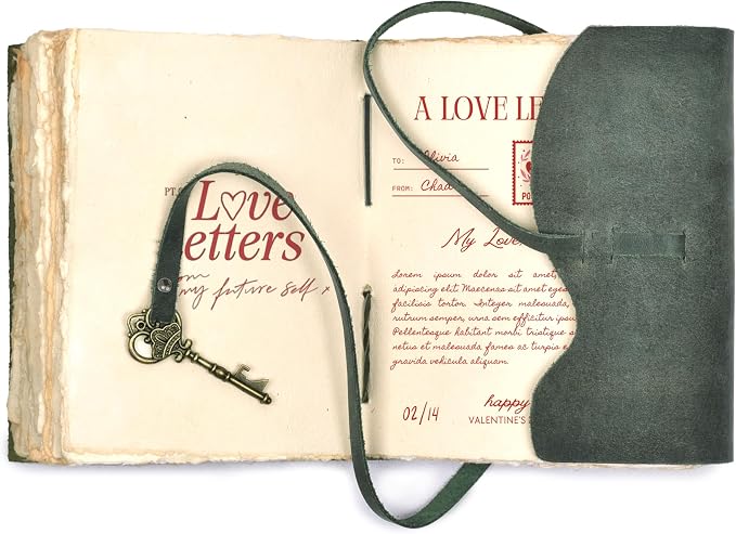 LEATHER VILLAGE Vintage Leather Journal – 200 Handmade Vintage Deckle Edge - Image 3