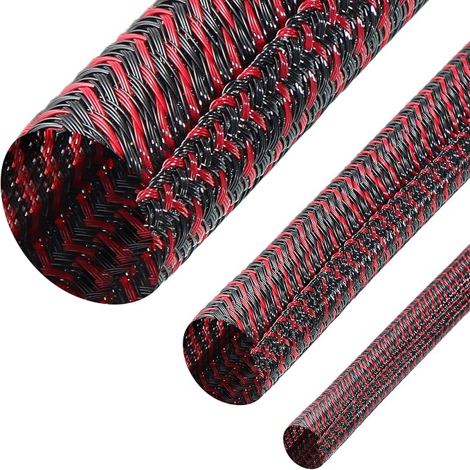 Boao 3 Pieces Cord Protector Wire Loom Tubing Cable Sleeve Split Sleeving by Boao