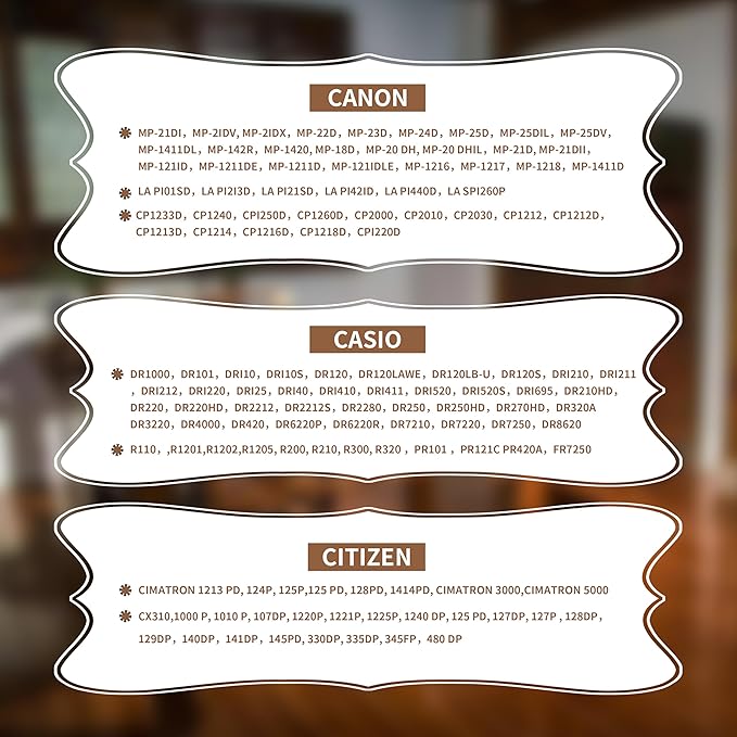 4Pack Sharp EL-1197PIII Calculator Ribbon Universal，Compatible Sharp EL-2196BL, Canon Mp11dx ，Porelon 11216， Printer Machine Typewriter CalculatorRibbon Replacement ，Calculator Ribbon Red/Black-DeskLoop Office