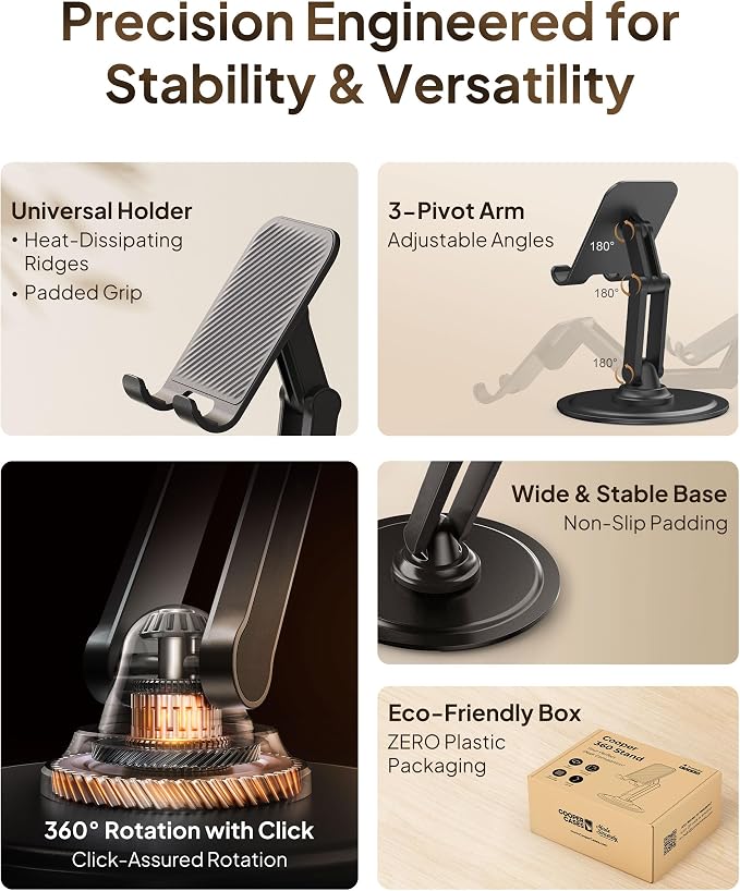 COOPER 360° Stand, Rotating Cell Phone Stand - Image 3