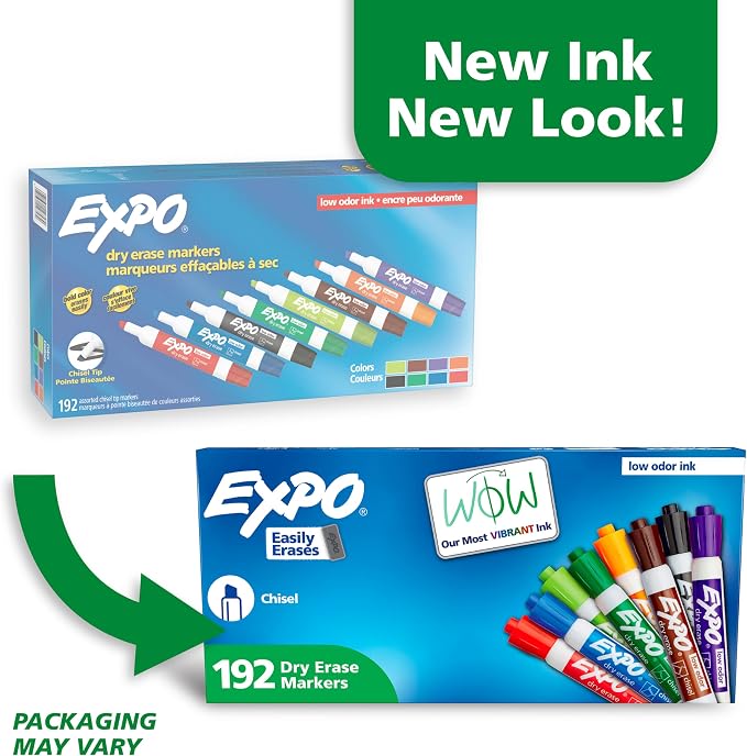 EXPO Dry Erase Markers, Low Odor Ink, Chisel Tip, Organization, Essential - Image 3