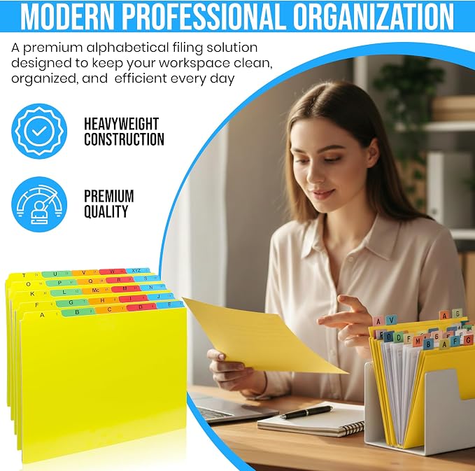 Iconikal A-Z Alphabetical Hanging File Folder Guide Dividers, Heavyweight 5 - Image 7