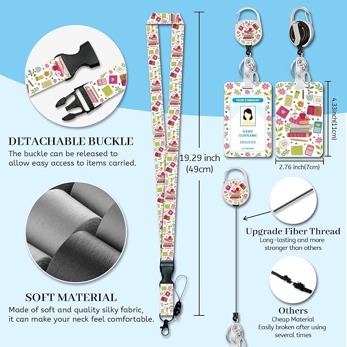 Hancynir Teacher Lanyards for Id Badges, Cute Badge Holder - Image 4