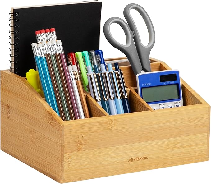 Mind Reader Desktop Organizer, 7-compartment, Office Essentials, 9.25"L x by MindReader