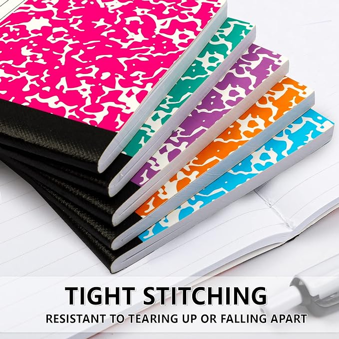 feela Mini Composition Notebook, Cute 30 Pack 5 Pastel Colors Narrow Ruled Mini - Image 5