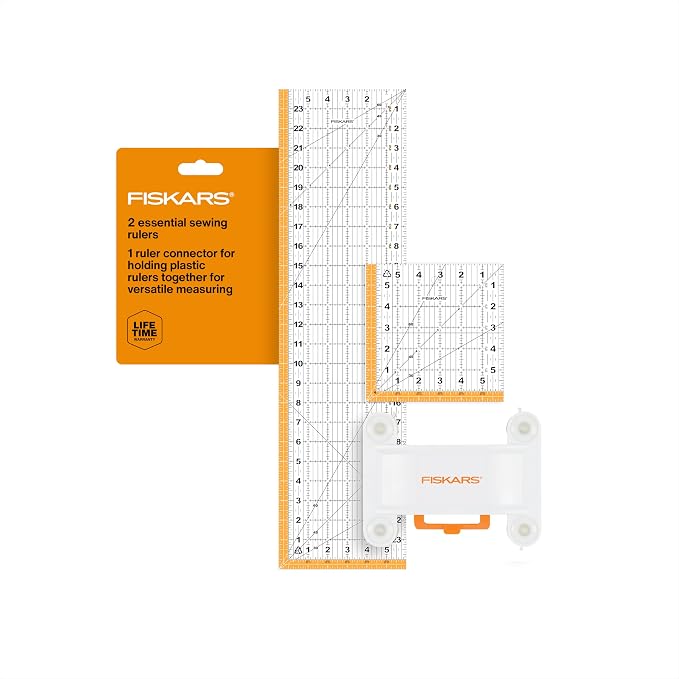 Fiskars 3-Piece Ruler & Connector Set, 6.5"x6.5" and 6.5"x24.5" Rulers by Unknown