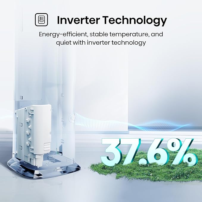 Hisense API0825UW1D Smart Inverter Twin Hose 8,000 BTU (DOE) 350 SF Heat/Cool Tower Portable Air Conditioner, White-DeskLoop Office
