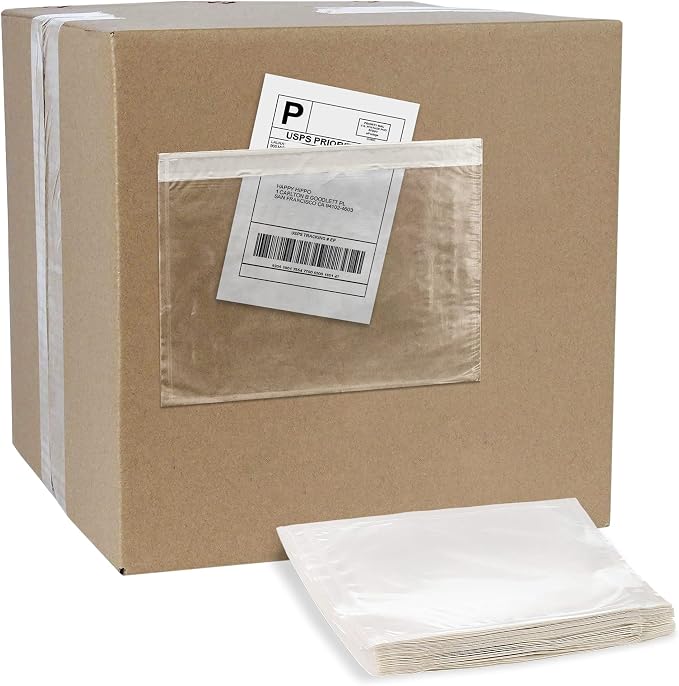 APQ Clear Top Loading Packing List Envelopes, 7 x 5.5 Inches. 1000 Pack Packing by APQSupply%C2%AE