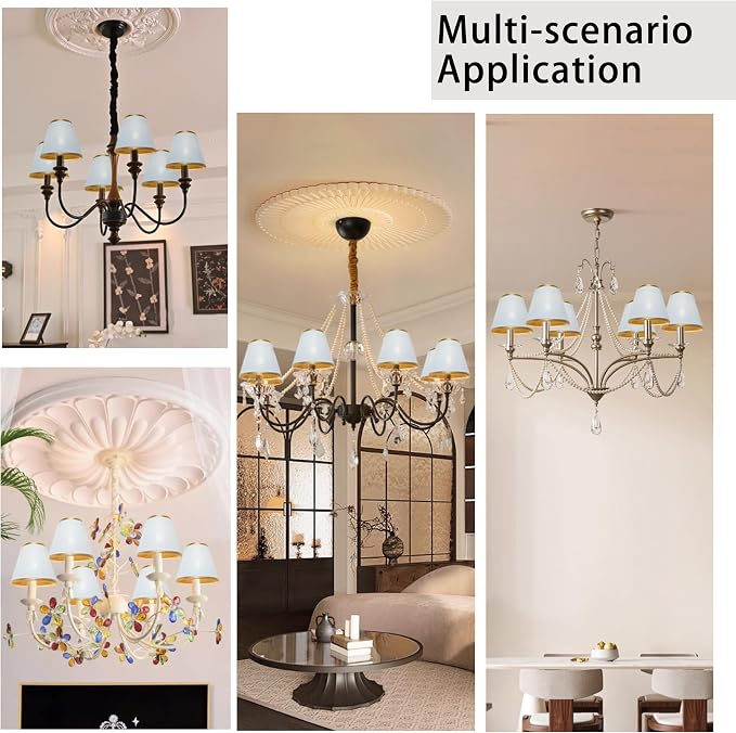 TAaMTYH small lamp shade chandelier shades set of 3，Fabric Lampshade - Image 7