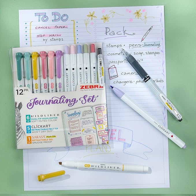Zebra Pen - Premium 12-Pack Journaling Set - No Bleed MILDLINER Highlighters - Image 2