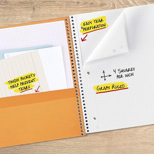 Five Star Spiral Notebook + Study App, 1 Subject, Graph Ruled Paper, 8-1/2" x - Image 7