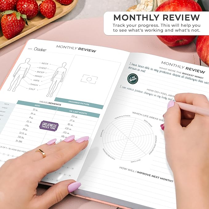 Clever Fox Weekly Meal Planner - Weekly & Daily Meal Prep Journal with Shopping and Grocery Lists for Menu Planning, Healthy Diet & Weight Loss Tracking, Lasts 1 Year, Undated, A5 - Light Pink-DeskLoop Office