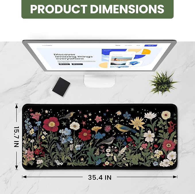 Aesthetic Desk Mat, Cute Enchanted Garden Desk Pad Protector - Image 2