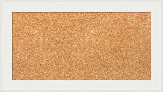 Amanti Art Natural Cork Board for Wall, 15x27 Vision Board with White Frame, Small Corkboard Office Decor for Home Organization, Casual Corkboard Pinboard to Display Items for Home Organization in-DeskLoop Office