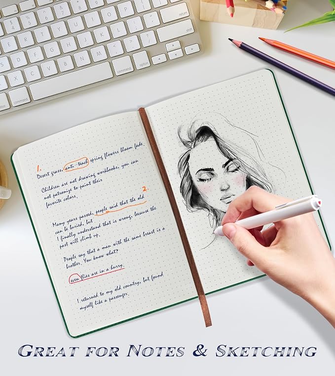 Biuwory Dotted Journal Notebook, 140 Dot Grid Pages, Medium 5.7"×8.3" | A5 - Image 3