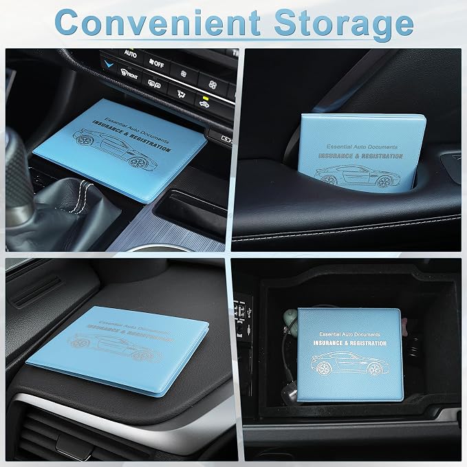 UYYE Car Registration and Insurance Card Holder, Vehicle Glove Box Car Organizer - Image 4
