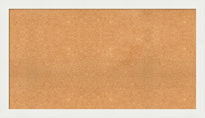 Amanti Art Natural Cork Board for Wall, 27x47 Vision Board with White Frame, Oversize Corkboard Office Decor for Home Organization, Casual Corkboard Pinboard to Display Items for Home Organization in-DeskLoop Office
