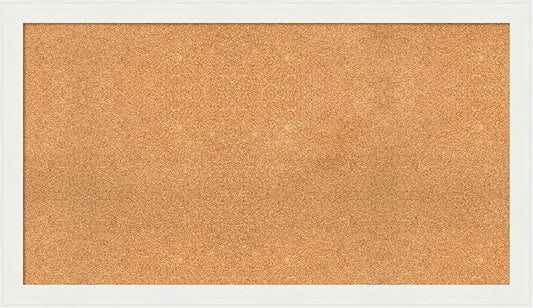 Amanti Art Natural Cork Board for Wall, 27x47 Vision Board with White Frame, Oversize Corkboard Office Decor for Home Organization, Casual Corkboard Pinboard to Display Items for Home Organization in-DeskLoop Office