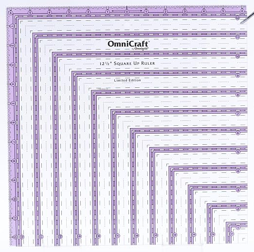 OmniCraft 12-1/2" Square-Up Quilting Ruler by Omnigrid by Omnigrid