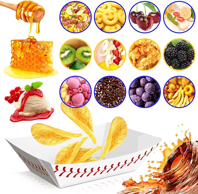 100 Pack 1 Lb Paper Food Boat Trays, Baseball Birthday Decorations Baseball - Image 5