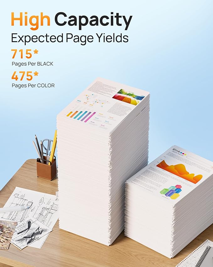 62XL Ink Remanufactured Ink Cartridges for HP 62 Ink 62XL Ink Cartridges Black and Color High Yield Use with HP Envy 5540 5640 5660 7644 OfficeJet 5740 5741 8040 200 250 Series Printer(2-Pack)-DeskLoop Office