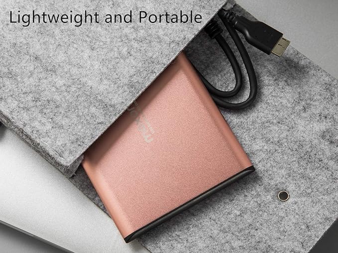 Maxone 160GB External Hard Drive Portable 2.5'' Ultra Slim HDD Storage USB 3.0 Compatible with PC, Laptop, Rose Pink-DeskLoop Office