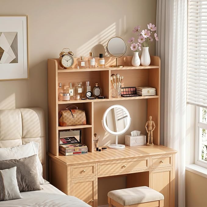 SUPER DEAL Desktop Bookshelf, Countertop Storage Hutch - Image 4