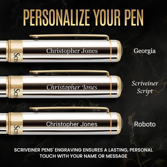 Scriveiner Personalized Silver Chrome Ballpoint Pen - Image 2