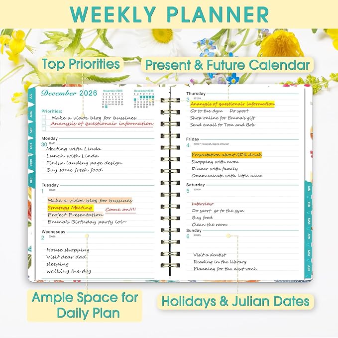 Planner 2026-2027 Weekly and Monthly Calendar Planner Jul 2026-Jun 2027 | - Image 3