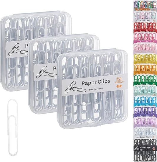 NEEWAY Colorful Large Paper Clips, 2 Inch Jumbo Paper Clips, 3 Pack of 50 by NEEWAY