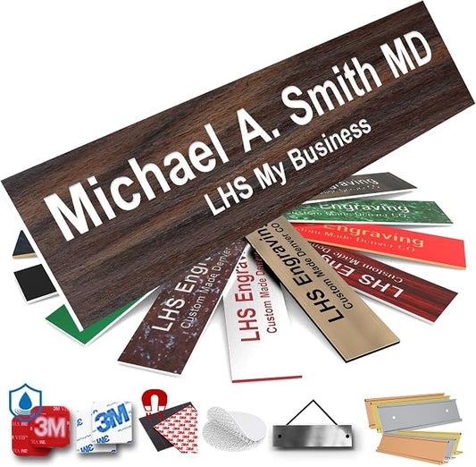 Engraved Custom Door Plate Teak Plastic Office Door Sign by LHS+My+Business