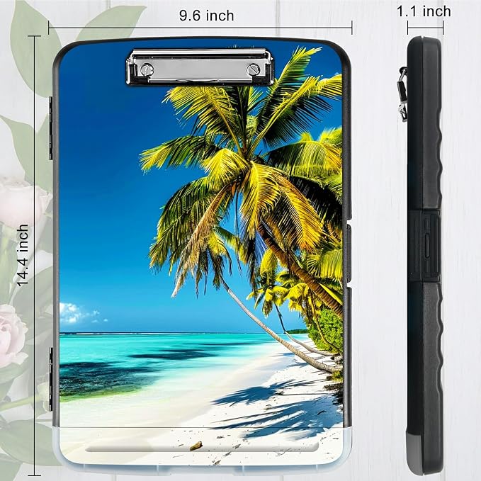 Blue Beach Palm Tree A4 Clipboard - Image 3
