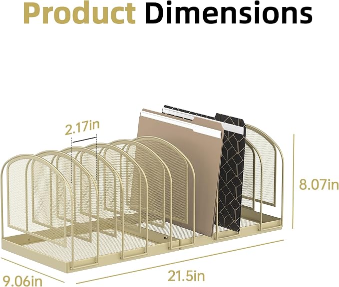 SUPEASY File Organizer 9-Section Mesh Desk Organizer, Upright File Organizer - Image 4