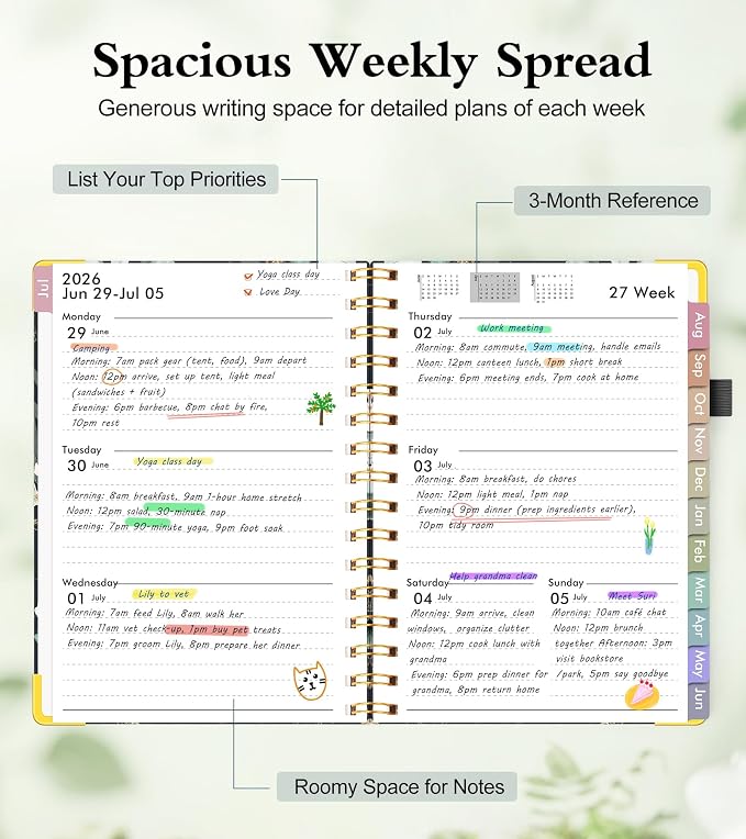 Academic Planner 2026-2027, Hardcover Weekly and Monthly Calendar Planner from - Image 3