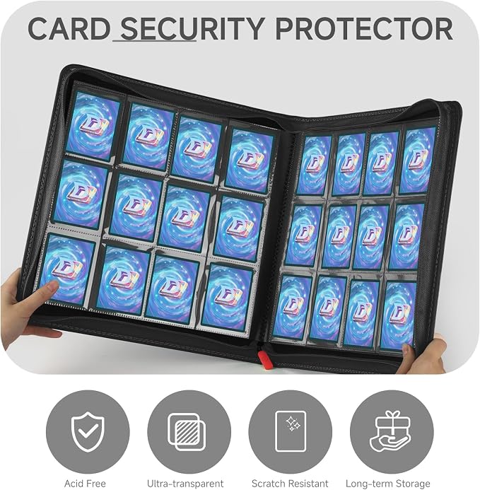 Trading Card Binder with Zip, 12 Pockets Card Binder, 720 Double Sided Pocket - Image 6