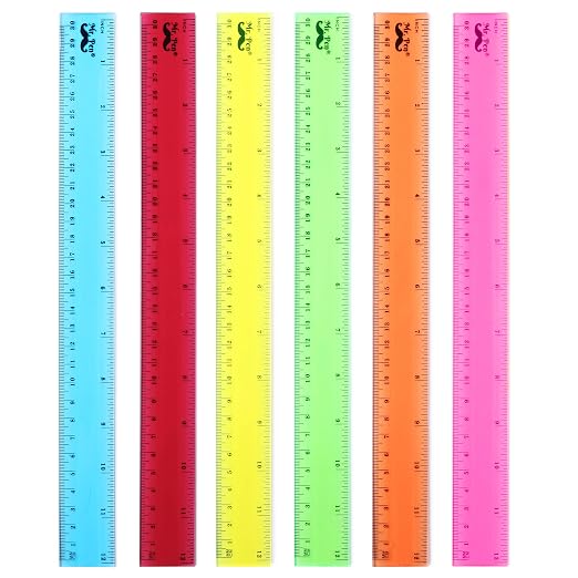 Mr. Pen- Plastic Rulers, 12 Inch, 6 Pack, Durable Transparent Rulers by MrPen