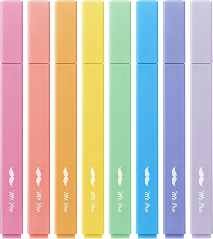 Mr. Pen- Aesthetic Highlighters No Bleed, 8 Pack, Cute Highlighters Assorted by MrPen